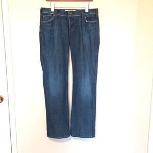 1921 medium rise dark wash  flare jeans